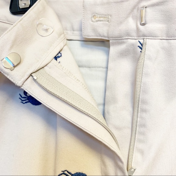 Lily Pulitzer Khaki Chino Capri Crop Pants Embroidered Blue Crabs Size 6 - Picture 6 of 10